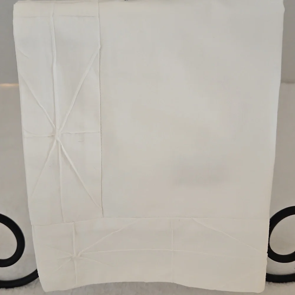 Crate&Barrel Vintage Classic White Geometric Tucks Cotton Standard Pillow Sham